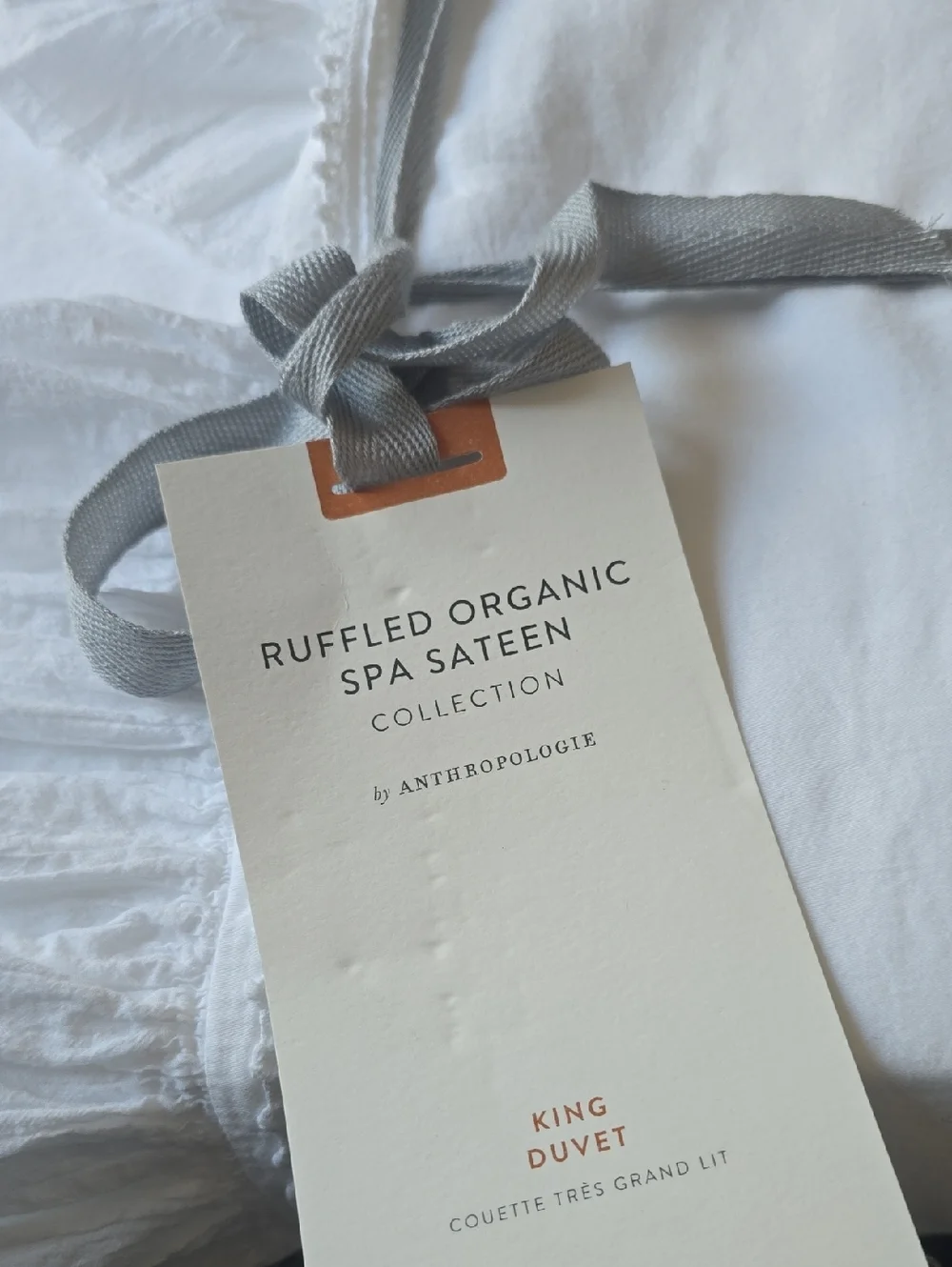 Organic Cotton Spa Sateen Ruffled Duvet Cover